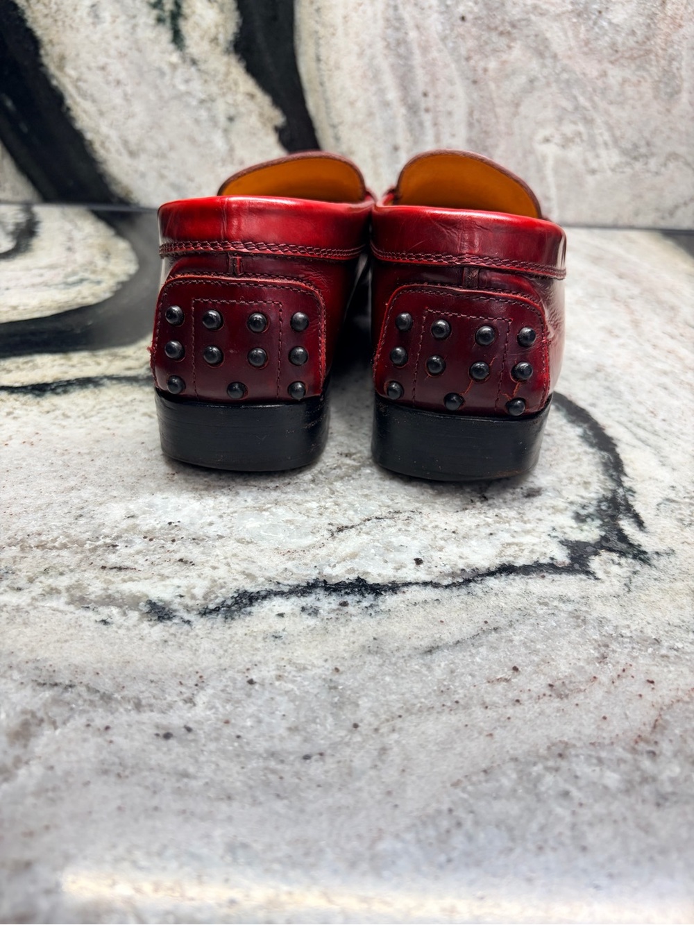 Tod’s Women’s Red Leather Penny Loafers Italy EU 38 US 8 Driving Shoes - Picture 4 of 11